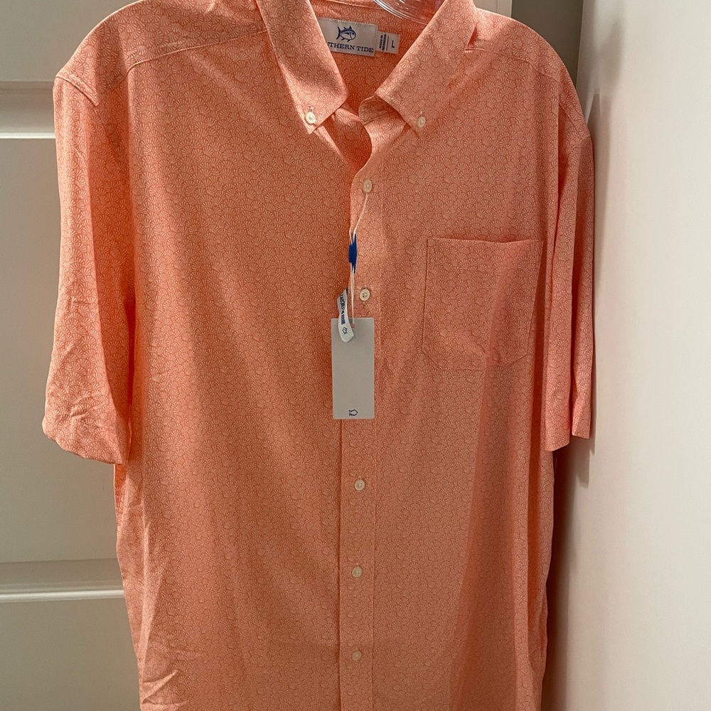 NWT Southern Tide Men's BRR Intercoastal Coral Button Down Shirt